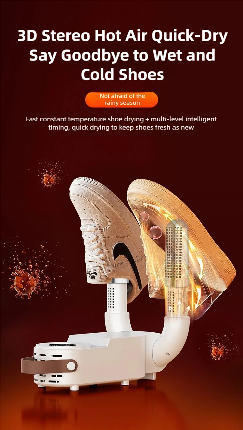 TINSOL nouveau sèche-chaussures pliable à écran tactile chauffage rapide stérilisation chauffage chaussettes sèche-chaussures désodorisant à l'air chaud déshumidificateur